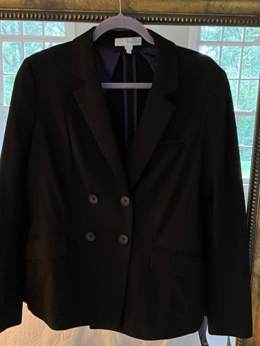 Boden Stretch Black Double-Breasted Blazer Size 10